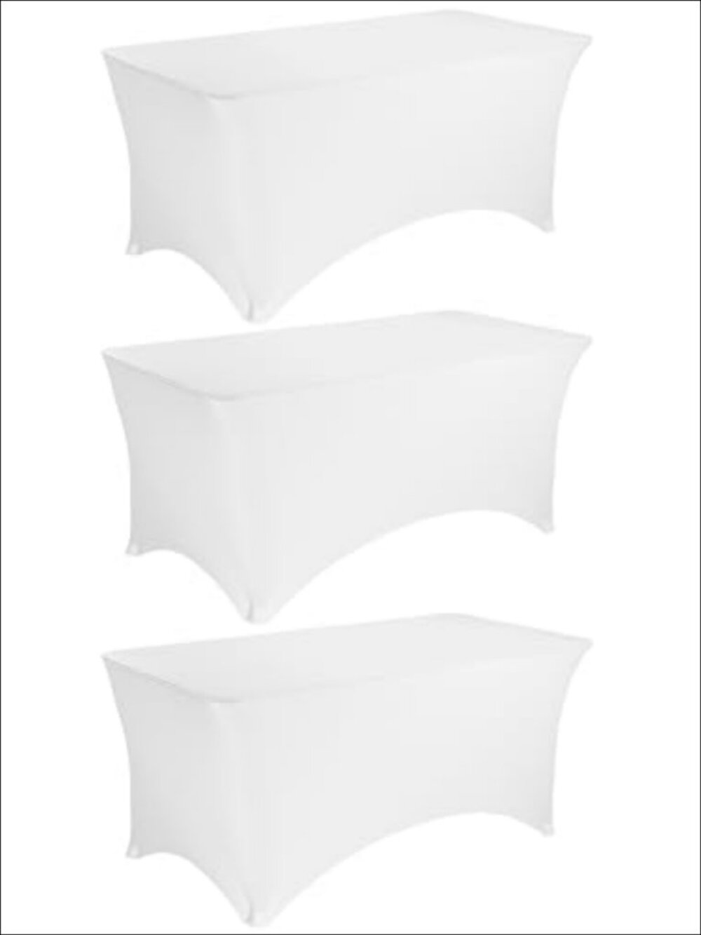 3 Pack Stretch Table Covers 6FT Spandex Polyester Fitted Washable Wrinkle